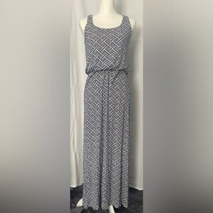 Pixley Navy and White Chevron Dress